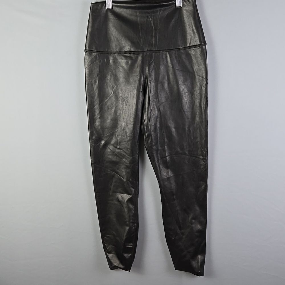 90 Degree by Reflex Leatherette High Rise Faux Leather Leggings Grey Sz M
